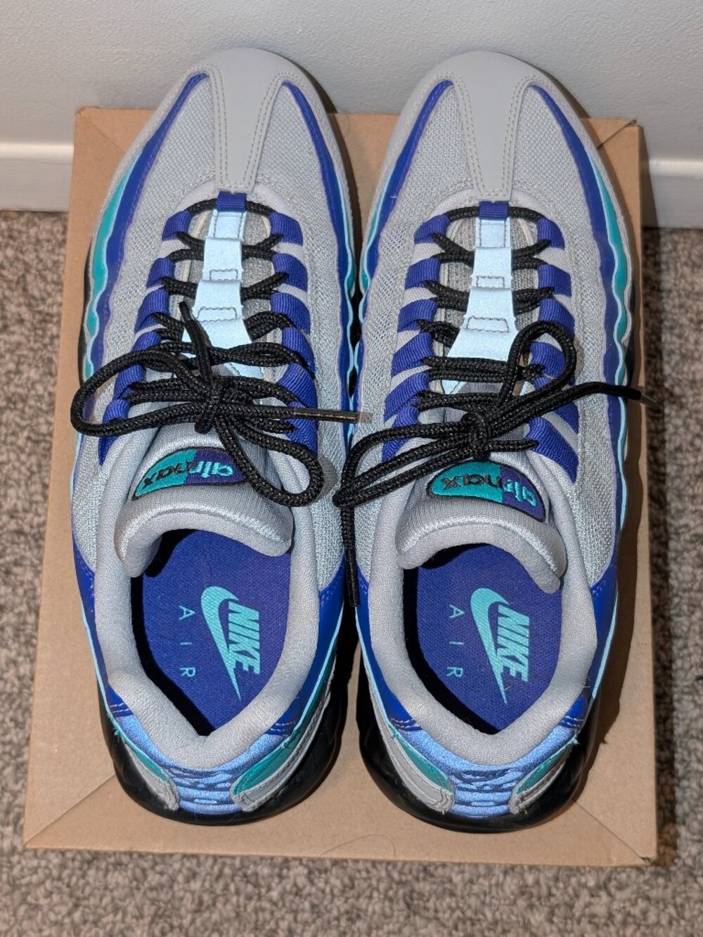 Nike Air Max 95 OG Aqua Indigo Burst Hyper Jade Size 11 MINT SOLES AT2865-001
